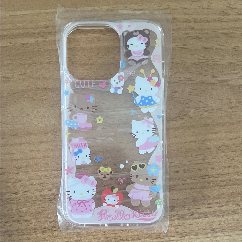 Hello Kitty Transparent iPhone 13 Pro Case with Pink Accents